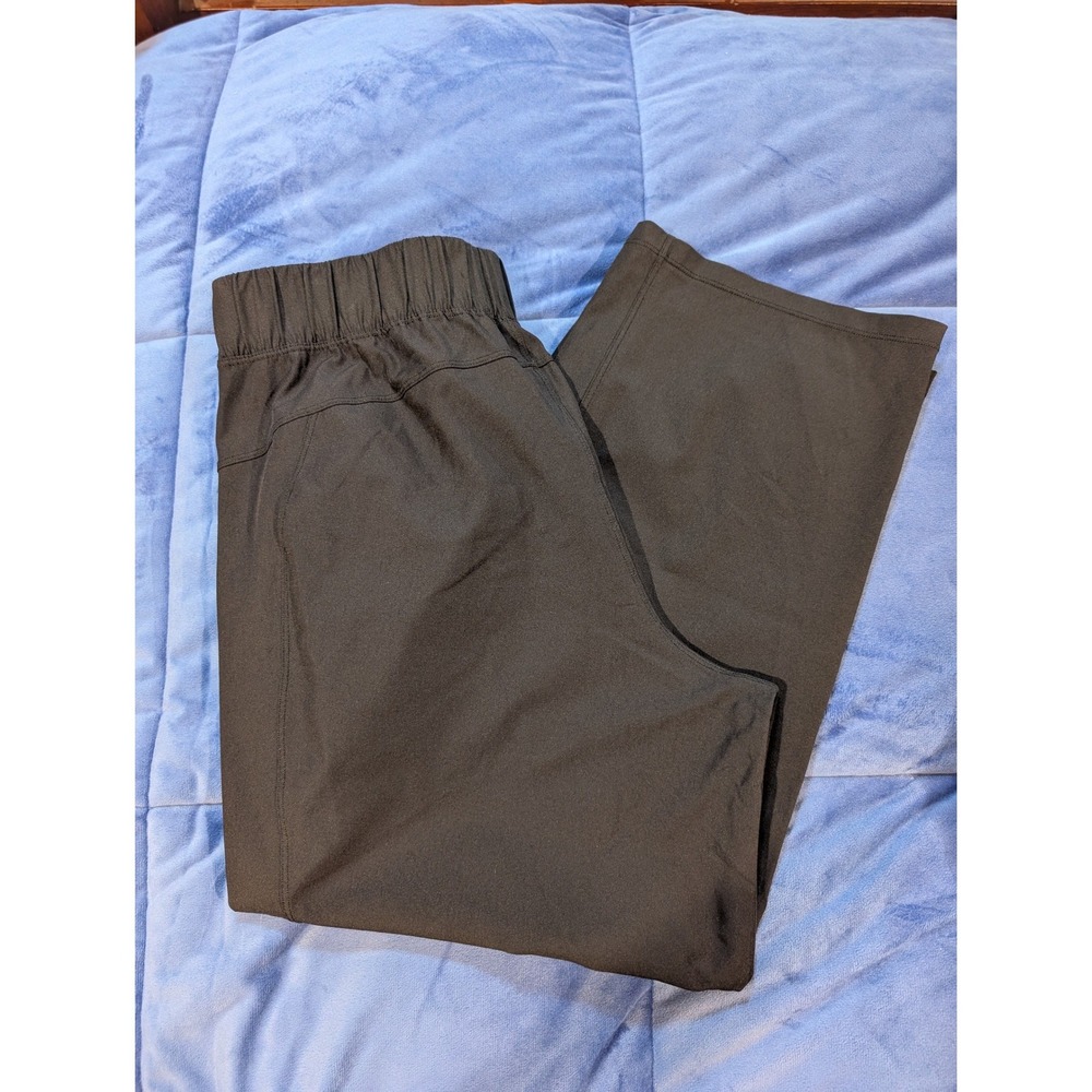 Lululemon Stretch High-Rise Wide-Leg Crop Pants Women Black Pockets - Size 6